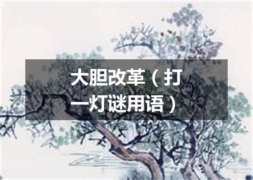 大胆改革（打一灯谜用语）