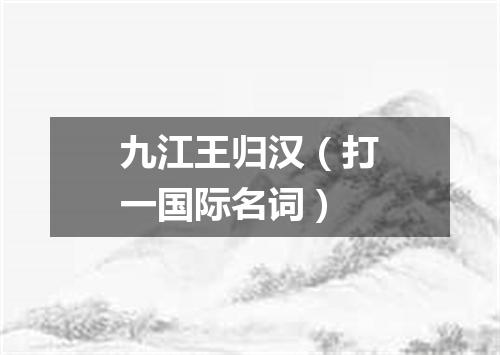 九江王归汉（打一国际名词）