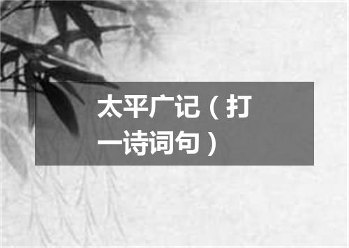 太平广记（打一诗词句）