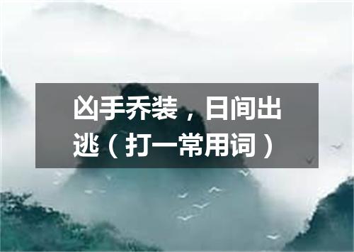 凶手乔装，日间出逃（打一常用词）