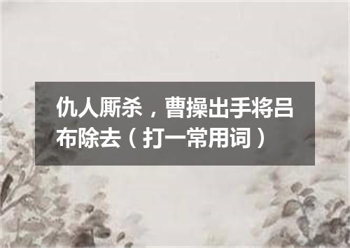 仇人厮杀，曹操出手将吕布除去（打一常用词）