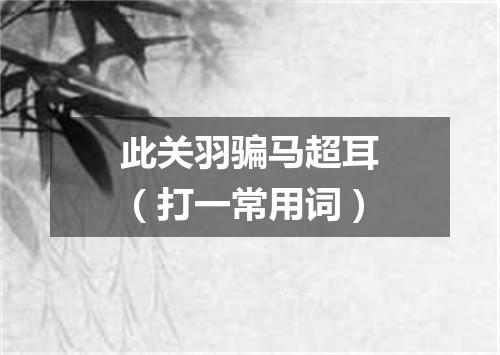此关羽骗马超耳（打一常用词）