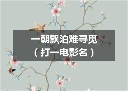 一朝飘泊难寻觅（打一电影名）