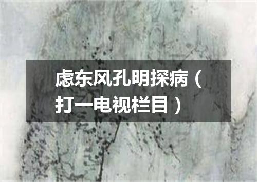 虑东风孔明探病（打一电视栏目）