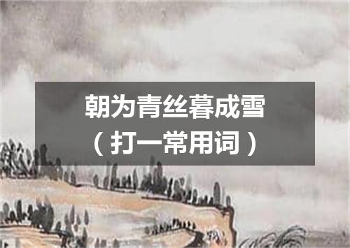 朝为青丝暮成雪（打一常用词）