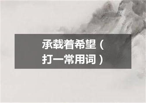 承载着希望（打一常用词）