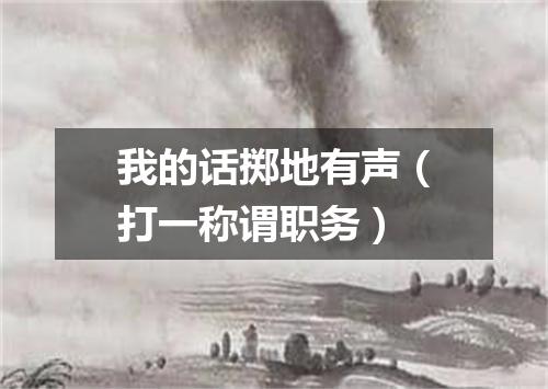 我的话掷地有声（打一称谓职务）