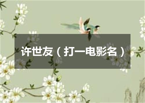 许世友（打一电影名）