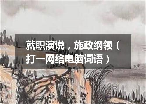 就职演说，施政纲领（打一网络电脑词语）