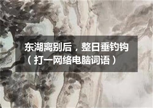 东湖离别后，整日垂钓钩（打一网络电脑词语）