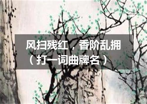 风扫残红，香阶乱拥（打一词曲牌名）