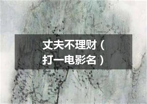 丈夫不理财（打一电影名）