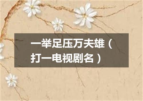 一举足压万夫雄（打一电视剧名）