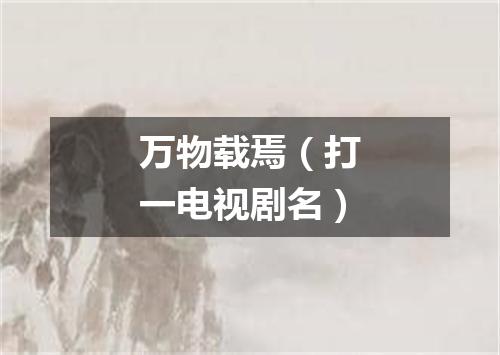 万物载焉（打一电视剧名）