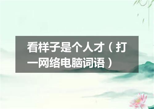 看样子是个人才（打一网络电脑词语）