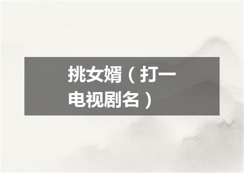 挑女婿（打一电视剧名）