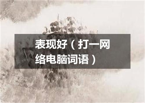表现好（打一网络电脑词语）