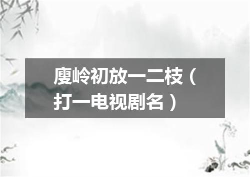 廋岭初放一二枝（打一电视剧名）