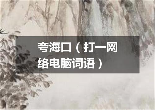 夸海口（打一网络电脑词语）