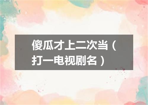 傻瓜才上二次当（打一电视剧名）