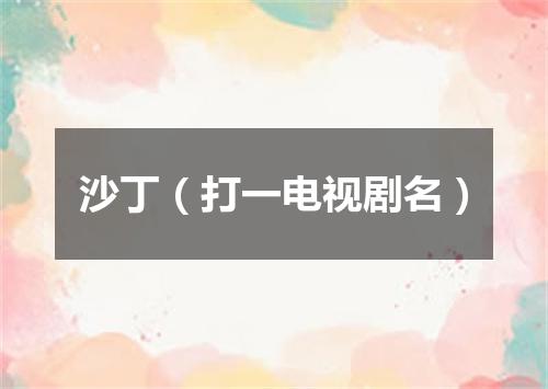 沙丁（打一电视剧名）