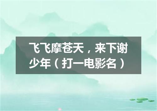 飞飞摩苍天，来下谢少年（打一电影名）