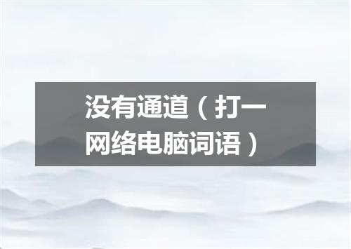 没有通道（打一网络电脑词语）