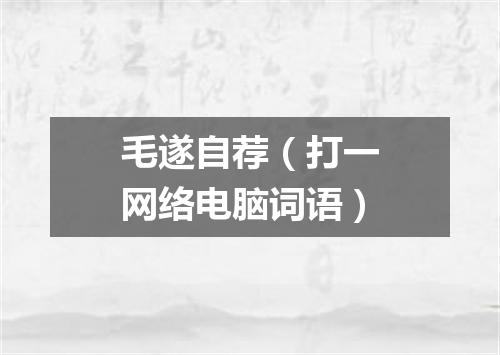 毛遂自荐（打一网络电脑词语）