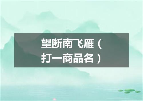 望断南飞雁（打一商品名）