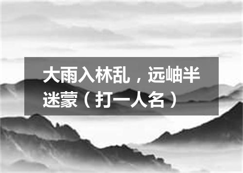 大雨入林乱，远岫半迷蒙（打一人名）