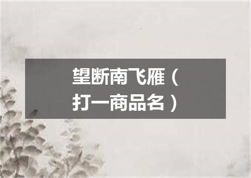 望断南飞雁（打一商品名）