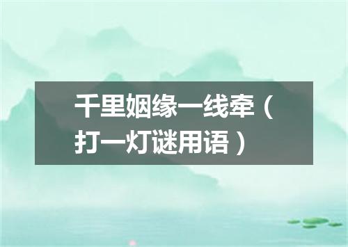 千里姻缘一线牵（打一灯谜用语）
