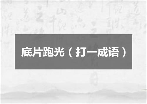 底片跑光（打一成语）