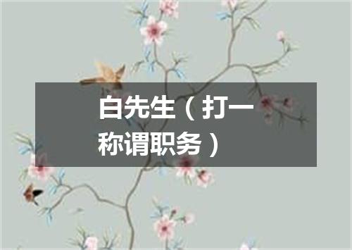 白先生（打一称谓职务）