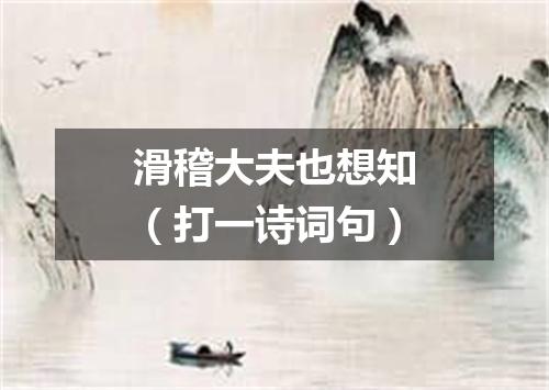 滑稽大夫也想知（打一诗词句）