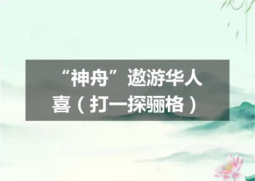 “神舟”遨游华人喜（打一探骊格）
