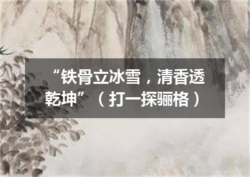 “铁骨立冰雪，清香透乾坤”（打一探骊格）