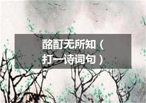 酩酊无所知（打一诗词句）
