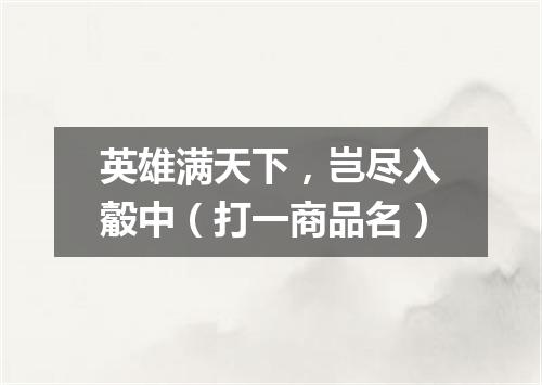 英雄满天下，岂尽入觳中（打一商品名）