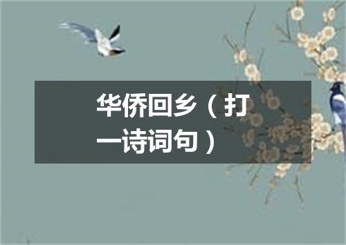 华侨回乡（打一诗词句）