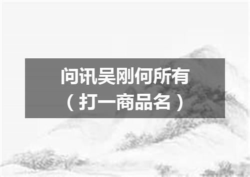 问讯吴刚何所有（打一商品名）