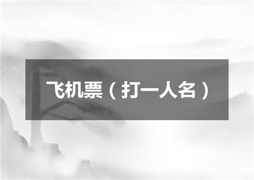 飞机票（打一人名）