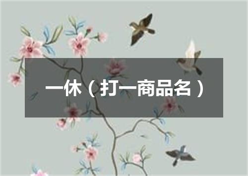 一休（打一商品名）