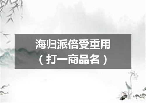 海归派倍受重用（打一商品名）