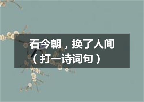 看今朝，换了人间（打一诗词句）