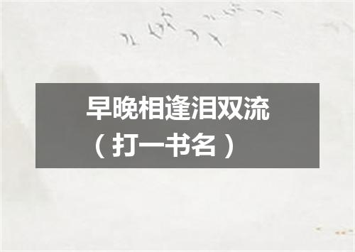 早晚相逢泪双流（打一书名）