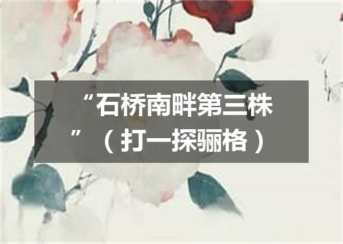 “石桥南畔第三株”（打一探骊格）
