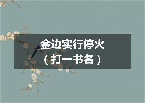 金边实行停火（打一书名）
