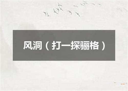 风洞（打一探骊格）