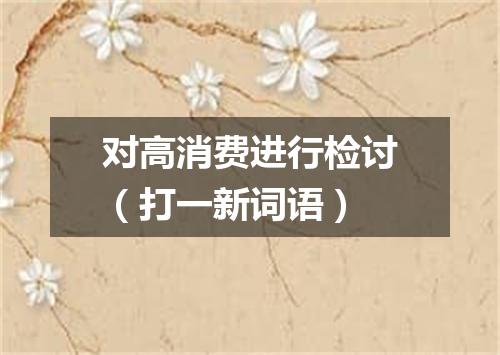 对高消费进行检讨（打一新词语）